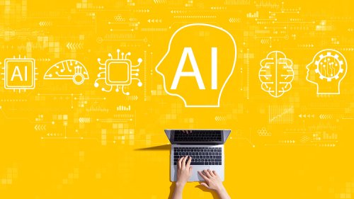 AIを使ってノートパソコンで作業するイメージ